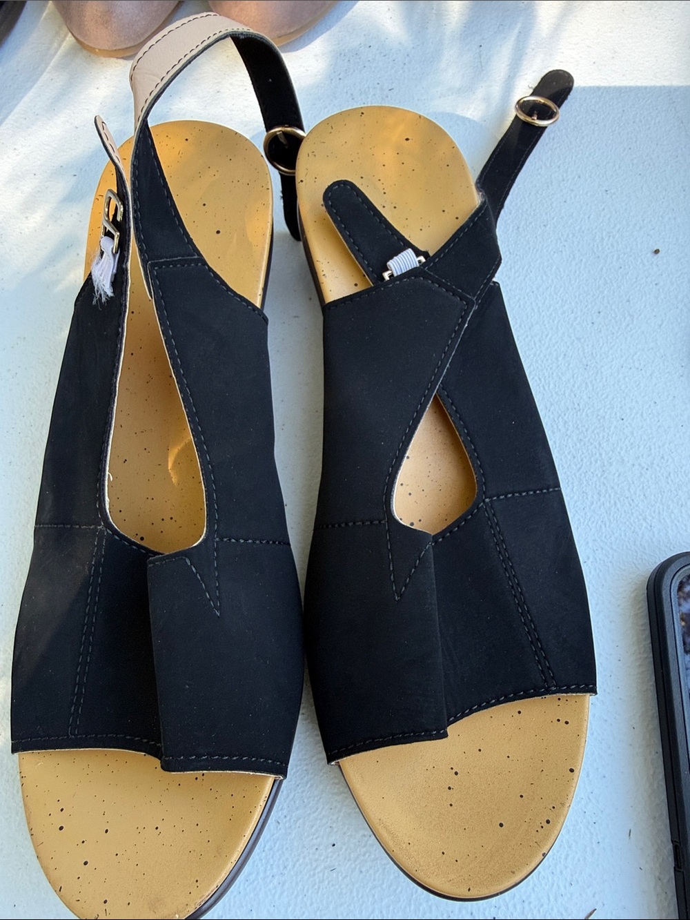Black Women's Slingback Sandals - Unbranded